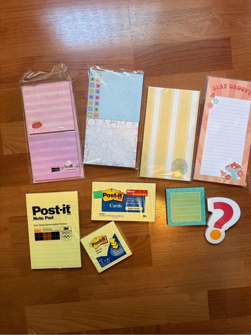 Yellow Note Pad & Assorted Decorative Memo Pads - Yellow & Pink